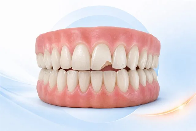 Minh họa răng sứt, mẻ, vỡ lớn