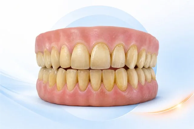 Minh họa răng xỉn màu, ố vàng
